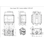 Топка АЛЬФА 700 три стекла черный шамот подовая