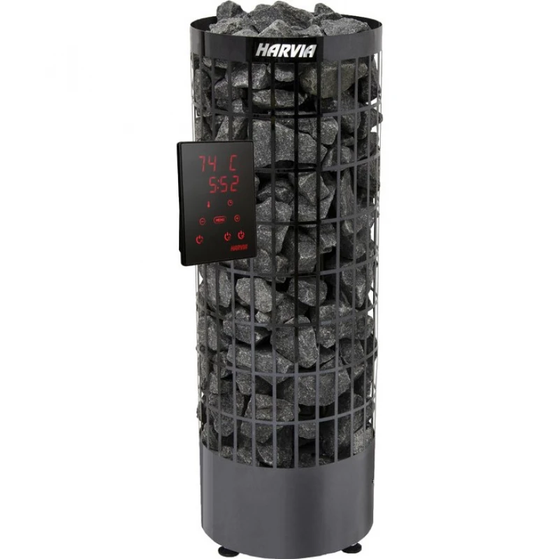 Печь электрическая HARVIA GLOW CORNER TRC90 со встроенным пультом, угловая