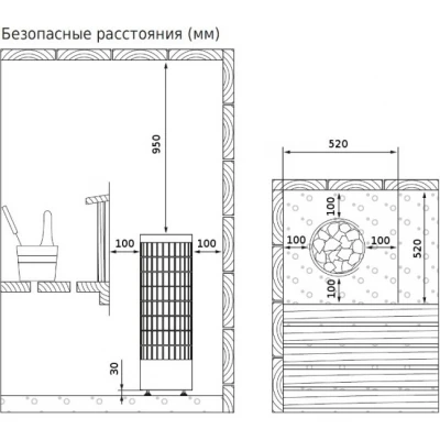 Печь электрическая HARVIA CILINDRO PC90E без пульта